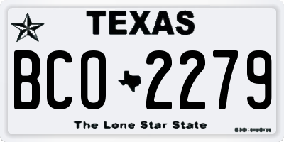 TX license plate BCO2279