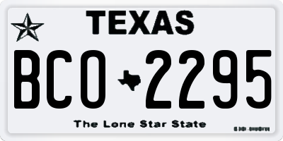 TX license plate BCO2295