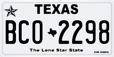 TX license plate BCO2298
