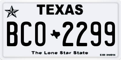 TX license plate BCO2299