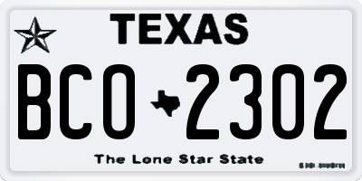 TX license plate BCO2302
