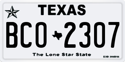 TX license plate BCO2307