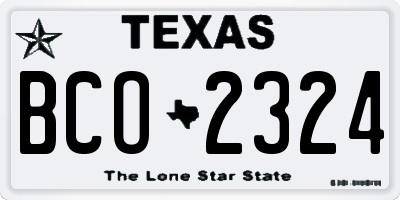 TX license plate BCO2324