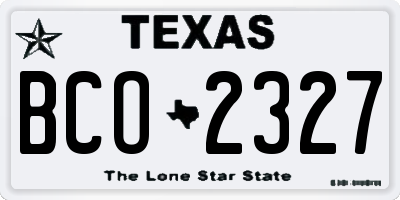 TX license plate BCO2327