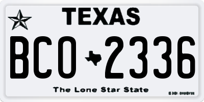 TX license plate BCO2336