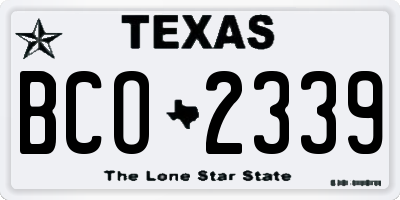 TX license plate BCO2339