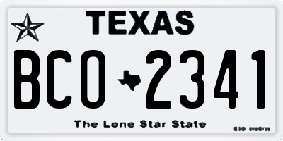 TX license plate BCO2341