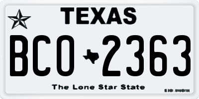 TX license plate BCO2363