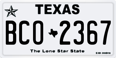 TX license plate BCO2367