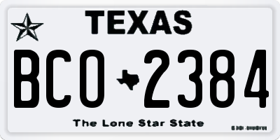 TX license plate BCO2384