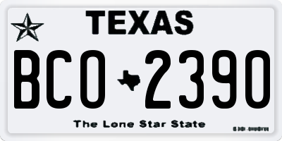 TX license plate BCO2390