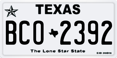 TX license plate BCO2392