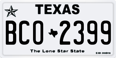 TX license plate BCO2399
