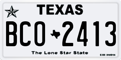 TX license plate BCO2413
