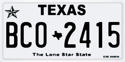TX license plate BCO2415