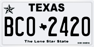 TX license plate BCO2420