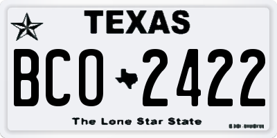 TX license plate BCO2422