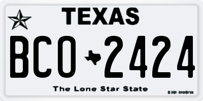 TX license plate BCO2424