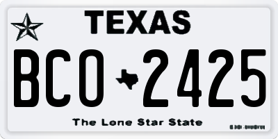 TX license plate BCO2425
