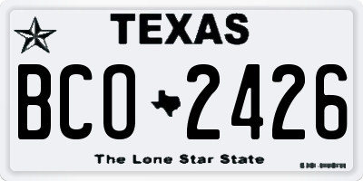 TX license plate BCO2426