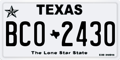 TX license plate BCO2430