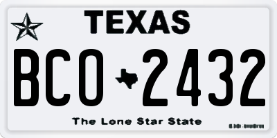TX license plate BCO2432