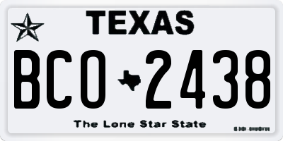 TX license plate BCO2438