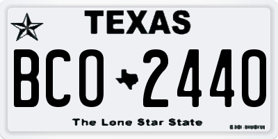 TX license plate BCO2440