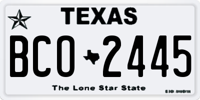 TX license plate BCO2445