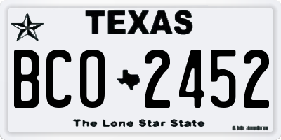 TX license plate BCO2452