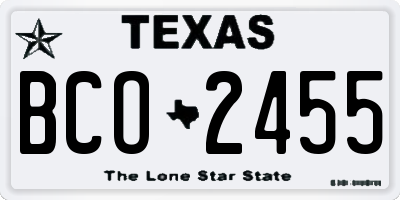 TX license plate BCO2455
