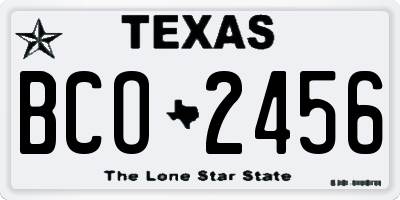 TX license plate BCO2456