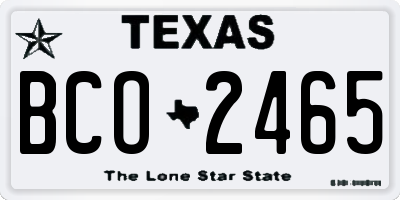 TX license plate BCO2465