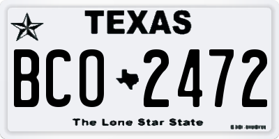 TX license plate BCO2472