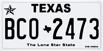 TX license plate BCO2473