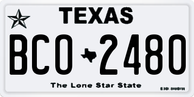 TX license plate BCO2480