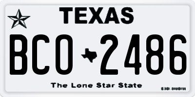 TX license plate BCO2486