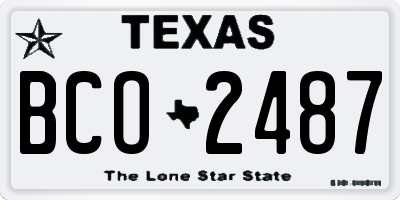 TX license plate BCO2487