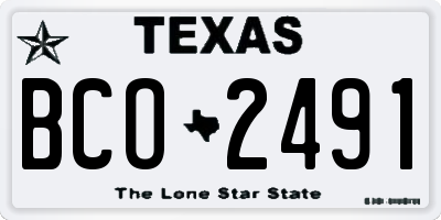 TX license plate BCO2491