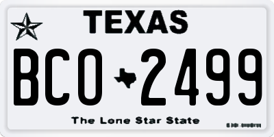 TX license plate BCO2499