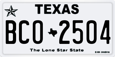 TX license plate BCO2504