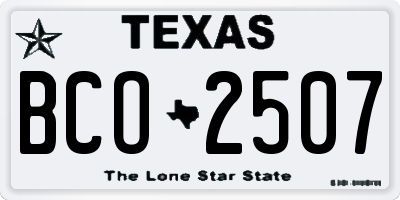 TX license plate BCO2507