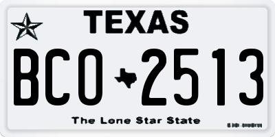 TX license plate BCO2513