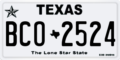 TX license plate BCO2524