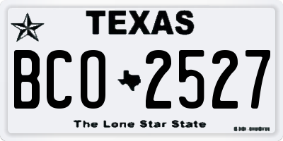 TX license plate BCO2527
