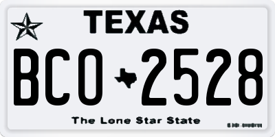 TX license plate BCO2528