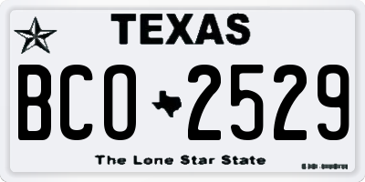 TX license plate BCO2529