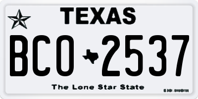 TX license plate BCO2537