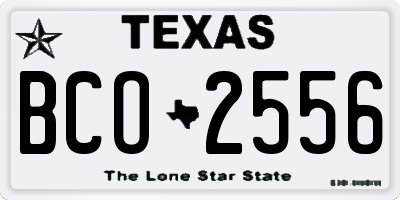 TX license plate BCO2556