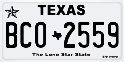 TX license plate BCO2559